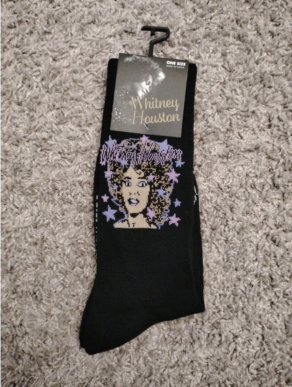 Whitney Houston Official Merchandise Graphic Crew Socks – NWT